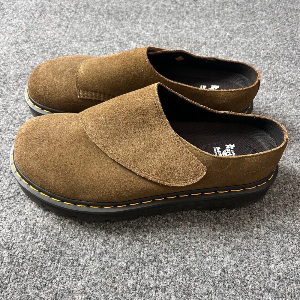 Dr. Martens Isham EH Suede Mules size 12 Savanna Brown Slip On Clogs Mens Shoes